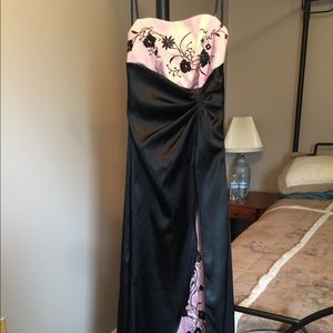 Black & Pink Satin formal dress size 5
